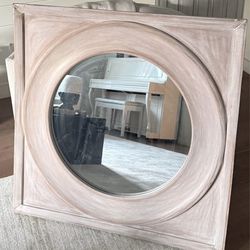 Beautiful Wood Round Mirror