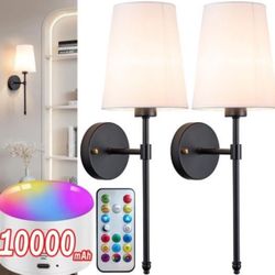 Battery Operated Wall Sconce Light with Remote Control