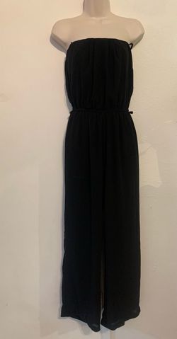 Black Jumpsuit Size Medium Veil Legs With Shorts  (E)