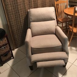 Grey Fabric Push Recliner Chair