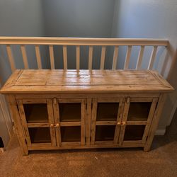 Farm House Farmhouse Coastal Beach House Style Tv Console Entertainment Stand Table Storage  Center