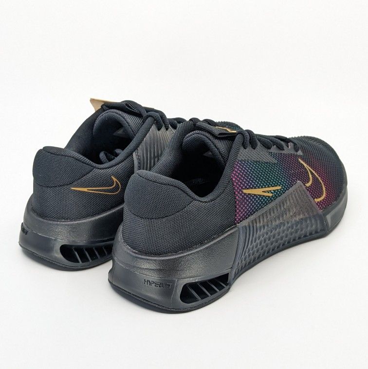 Nike Metcon 9 Premium Gym Workout Black Gold Womens Size 7.5 New Shoe FB7151-001