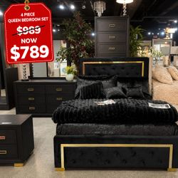 4 piece queen size bedroom set
