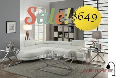 white curved sectional sofa new in boxes white leather 121 inch