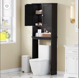 Black Over the John Bathroom Cabinet - MTJ24668 - BK (HN)