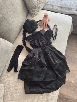 Youth Wednesday Addams Halloween Costume Set