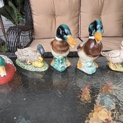 Duck figurines and planter