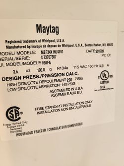 Maytag upright freezer