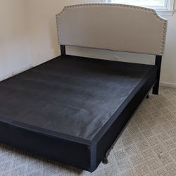 Queen Size Headboard. Frame and Box Spring 