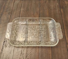 vintage Princess House Fantasia pattern crystal relish tray