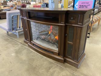 ALLEN + ROTH Dark Finished Large Electric Fireplace Media Mantel