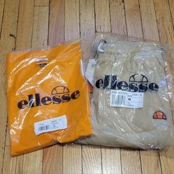 New Ellesse Orange T-Shirt and  Fleece pants - Size M