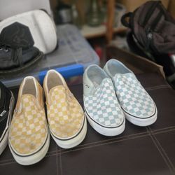 Vans Slip-Ons Checkered Baby Blue/Checkered Yellow