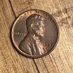 1957 D Wheat Penny Very Fine Condition 