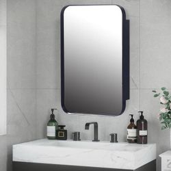 16 in. W x 24 in. H Rectangular Iron Medicine Cabinet with Mirror $80