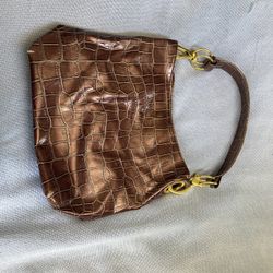 Braciano Brand Purse, Color Brown With Hold Accents And Cheetah Print Inside