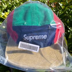 Supreme Corduroy Camp Cap Size OS Multicolor FW23 Release Hat Adjustable Strap New In Bag Panel