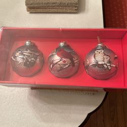 Home Accents Set Of 3 Ornaments With Birds