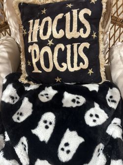 Halloween Ghost Blanket And Hocus Pocus Pillow