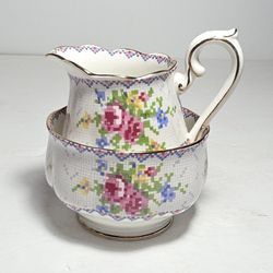 Royal Albert Sugar Bowl and Creamer Petit Point