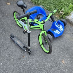 Kids Bike, Scooter, Electric Go Cart 