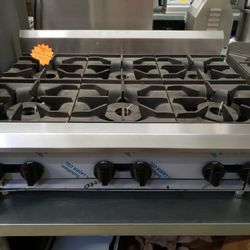 New Venancio 36"L Hot Plate With 6-Burners Natural Gas 