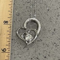 Moissanite heart pendant