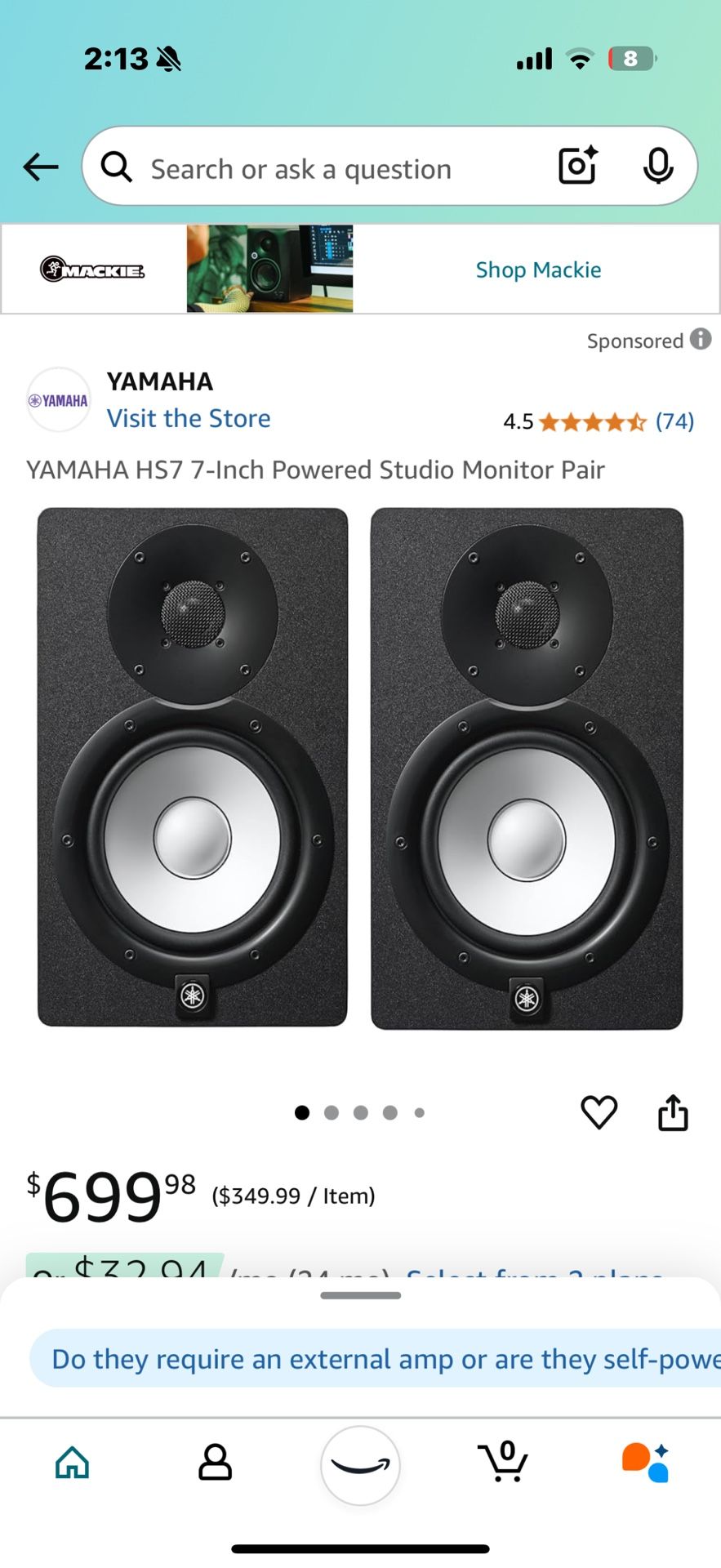YAMAHA HS7 (Pair) Great Condition