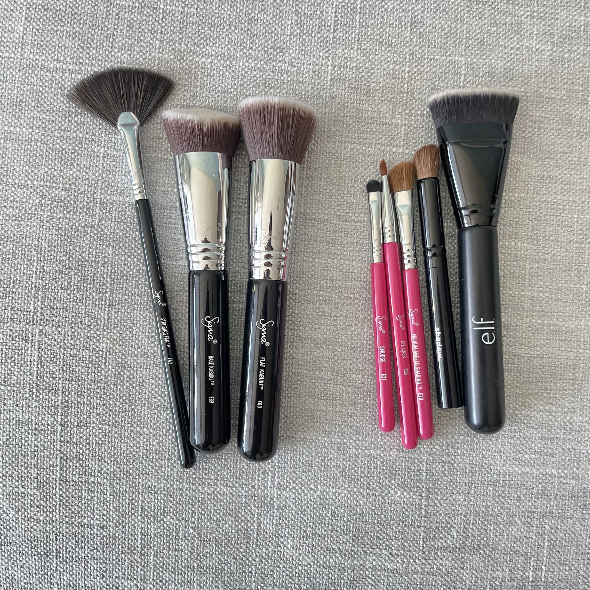 Set of 9  High Quality Makeup brushes Sigma, Elf - Used