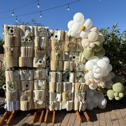 Handmade Book Backdrop Wall – Rustic Vintage Decor