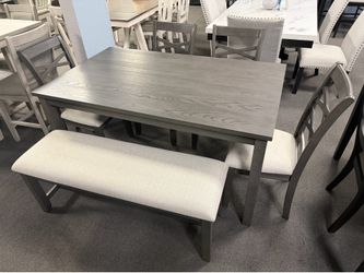 6PC Gray Dining Table Set