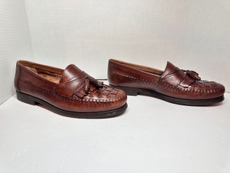 Vintage-Style George Brown Leather Business Casual Slip-on Dress Loafers Sz 9.5