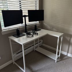 Computer Monitors and L-Desk 