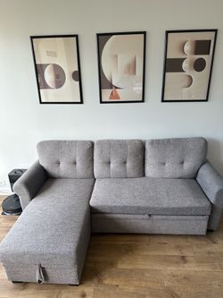 Interchangeable L-shaped Couch w/ Pull-Out Sectional