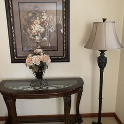 Living Room Furniture, Lamps, and Pictures 