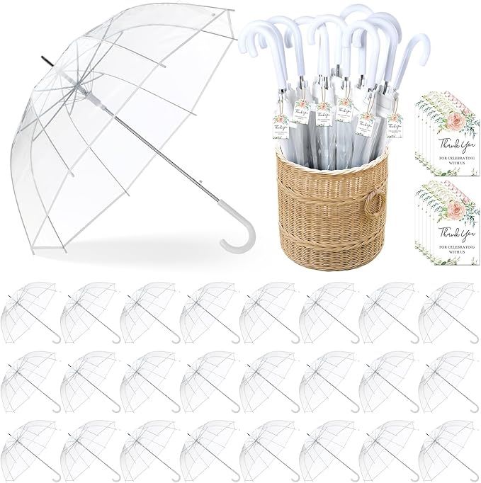 100 Pcs Wedding Favors for Guest Umbrella Gifts Bulk 52 Inch Large Dome Rain