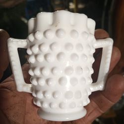Antique Hobnail Milk Glass