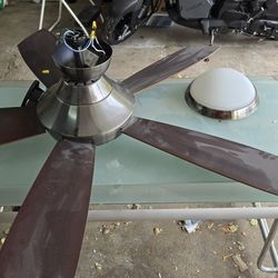 Large heavy duty fan with light
