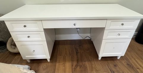 Beautiful Wood Desk, Quartz Top