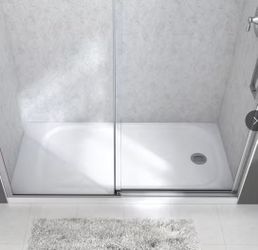 60 in. L x 32 in. W Alcove Shower Pan Base with Right Drain