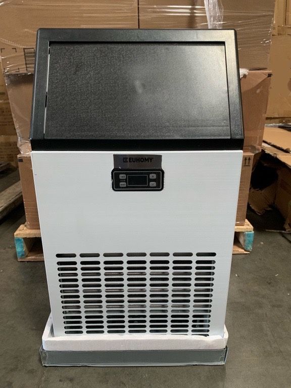 Euhomy Commercial Ice Maker Machine, 100lbs/24h Stainless Steel Ice