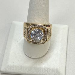 🌟men Ring🌟beautiful 14k Premium Gold Plated Simulated Diamonds Men Ring 