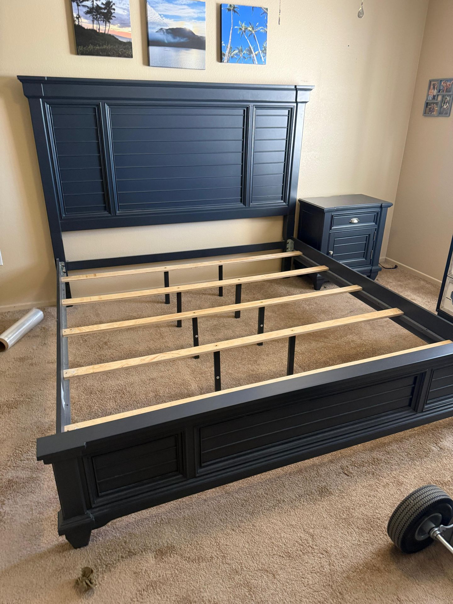 Bedroom set dark blue color king size