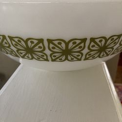 Vintage Pyrex Bowls Flower Verde Green 