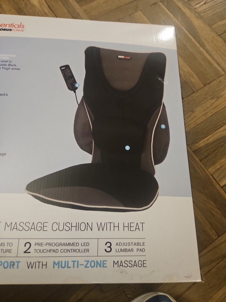 Obus Essentials Back Support Massage Cushion. With Heat