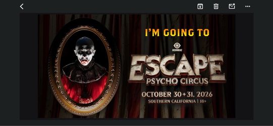 Escape VIP tix. 2 for $700 both days