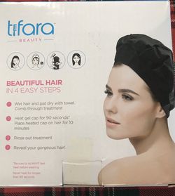 Cordless Deep Conditioning Heat Cap - Hair Styling and Treatment Steam Cap | Heat Therapy and Thermal Spa Hair Steamer Gel Cap - Black
