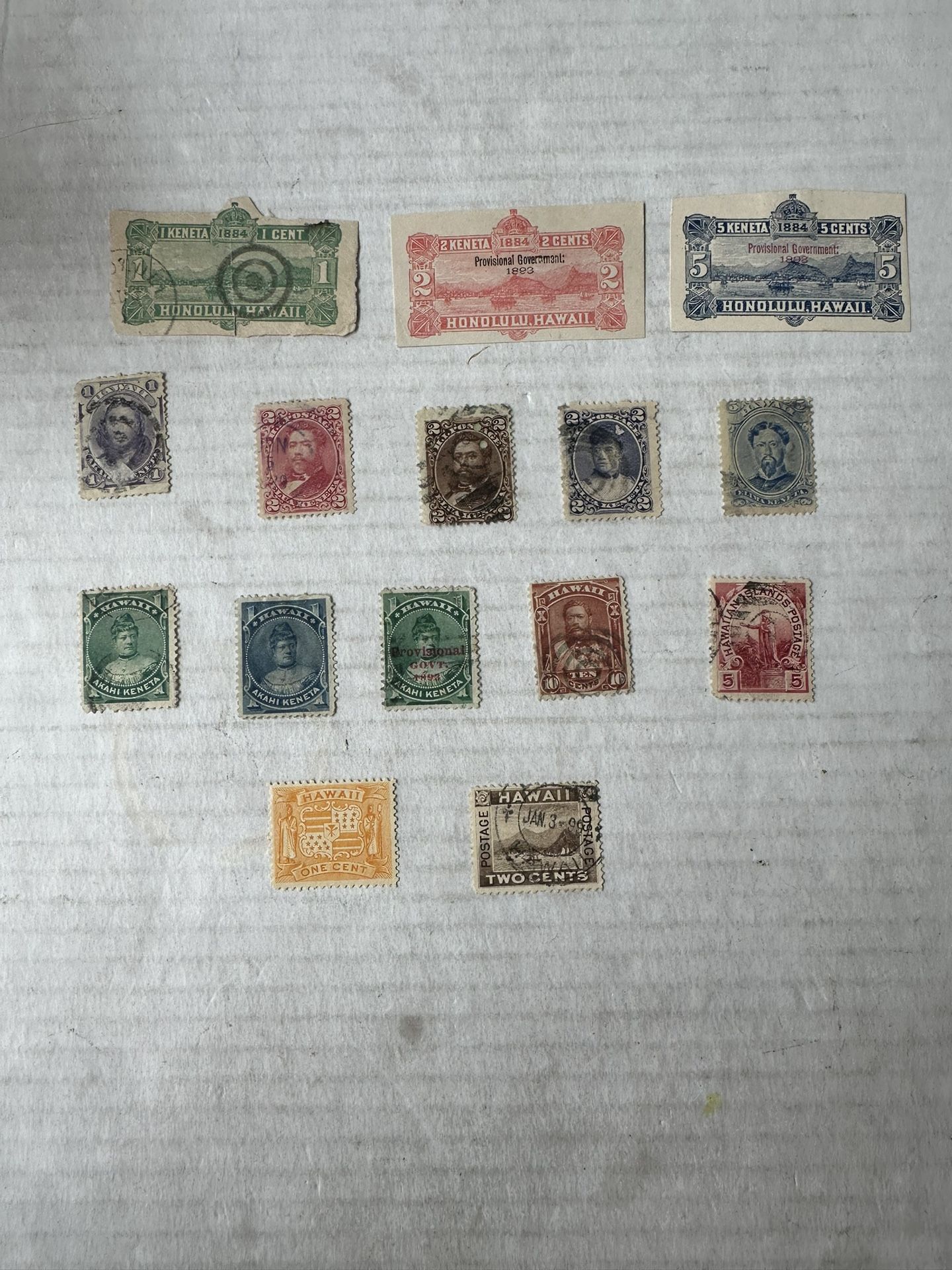 Hawaii Group Of Cut Squares And Stamps Used