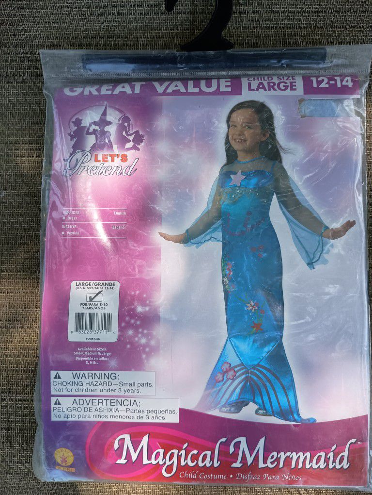 Child Size Large 12-14 Magical Mermaid Halloween Costumes.