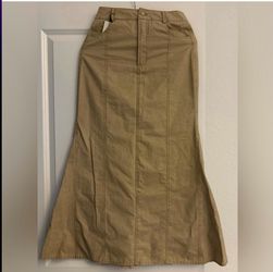 ZARA Khaki Maxi Flared Skirt – Size XS – New With Tags